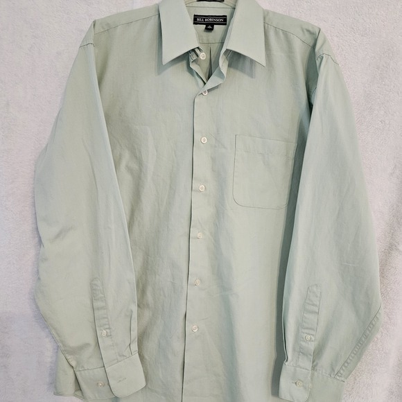 Bill Robinson Single Needle Tailoring Long Sleeve Button Down Shirt.  Large mint - Picture 1 of 11